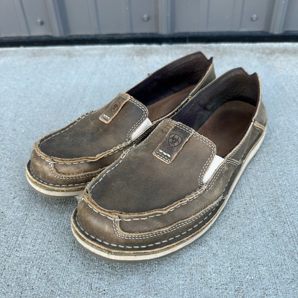 ARIAT Leather Cruiser Casual Slip On Brown Bomber 10023008 Womens' 8.5